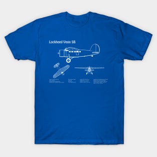 Lockheed Vega 5b of Amelia Earhart - Airplane Blueprint - ADpng T-Shirt